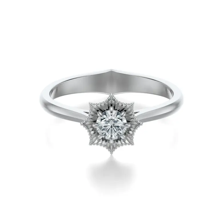 Pierścionek zaręczynowy białe złoto